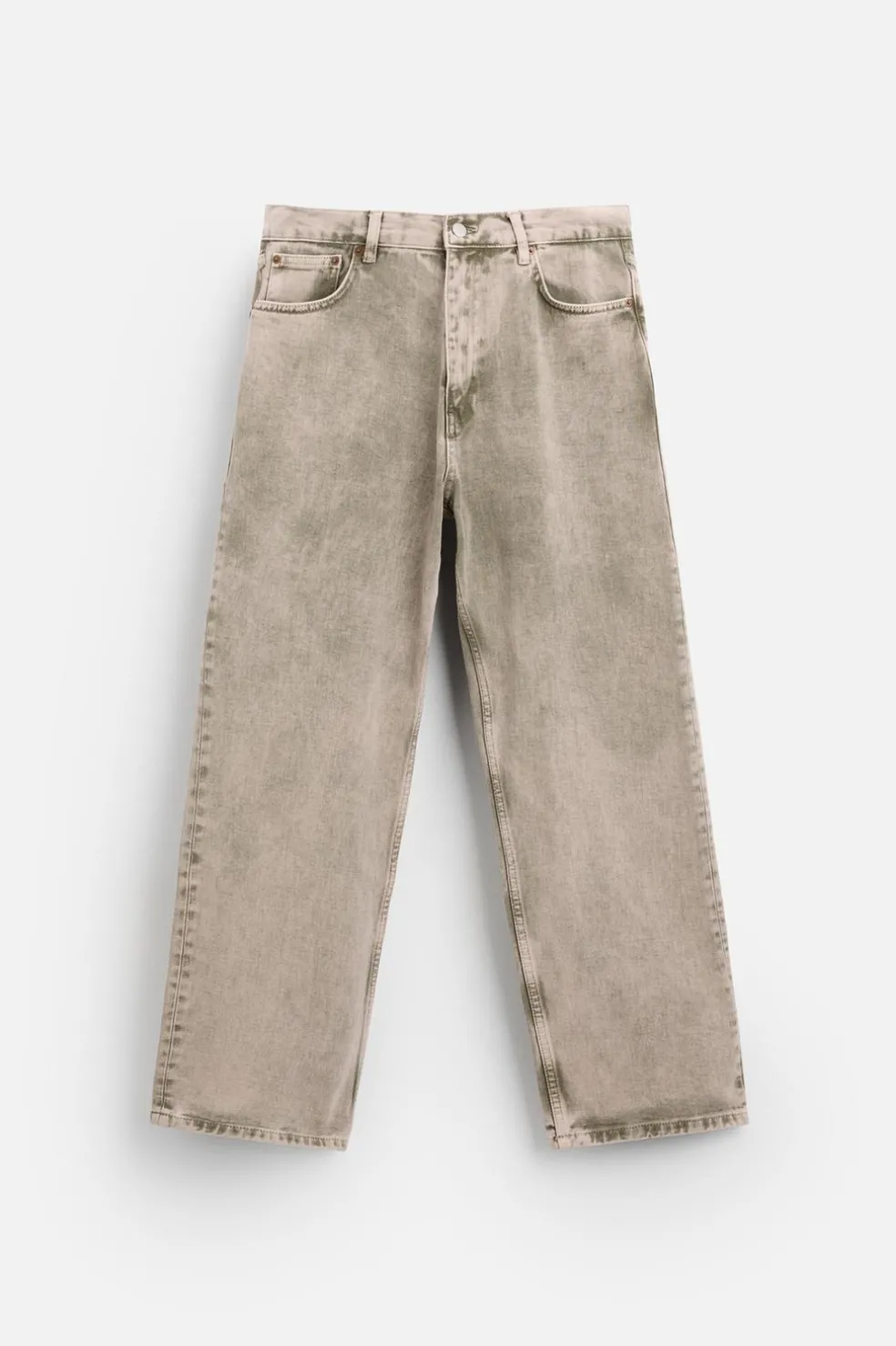 ZARA Calças De Ganga^JEANS RELAXED STRAIGHT FIT Bege