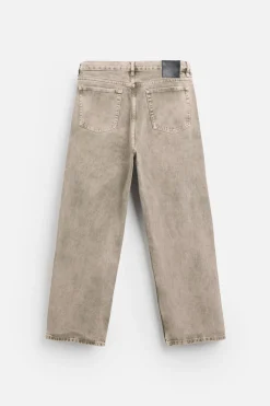 ZARA Calças De Ganga^JEANS RELAXED STRAIGHT FIT Bege