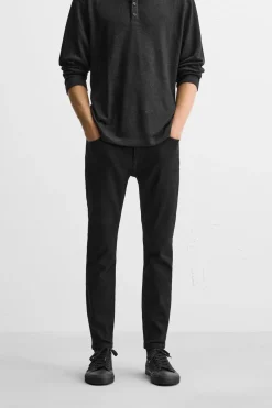 ZARA Calças De Ganga^JEANS SKINNY CROPPED FIT Preto
