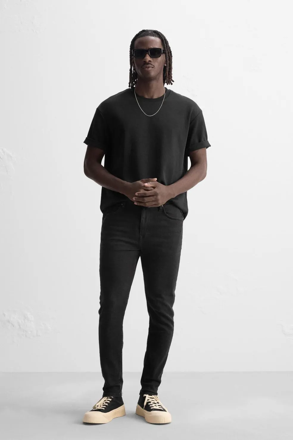 ZARA Calças De Ganga^JEANS SKINNY FIT Preto