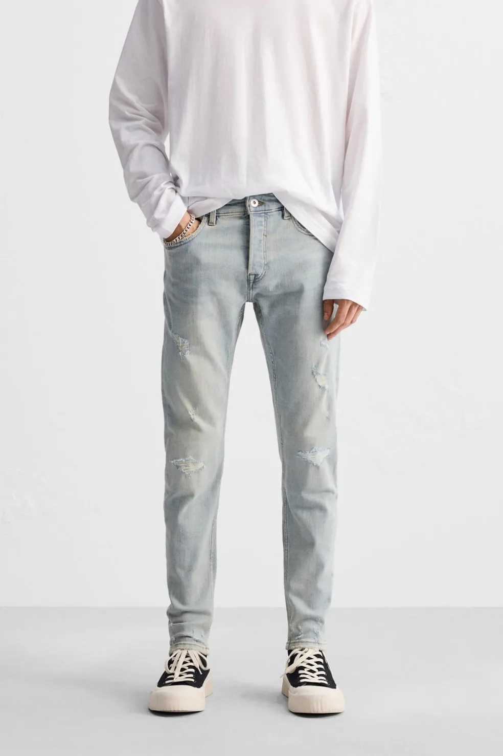 ZARA Calças De Ganga^JEANS SKINNY FIT Azul-claro