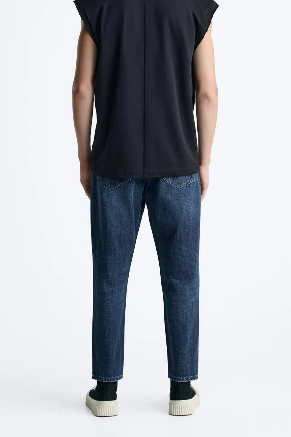 ZARA Calças De Ganga^JEANS SLIM CROPPED FIT Azul