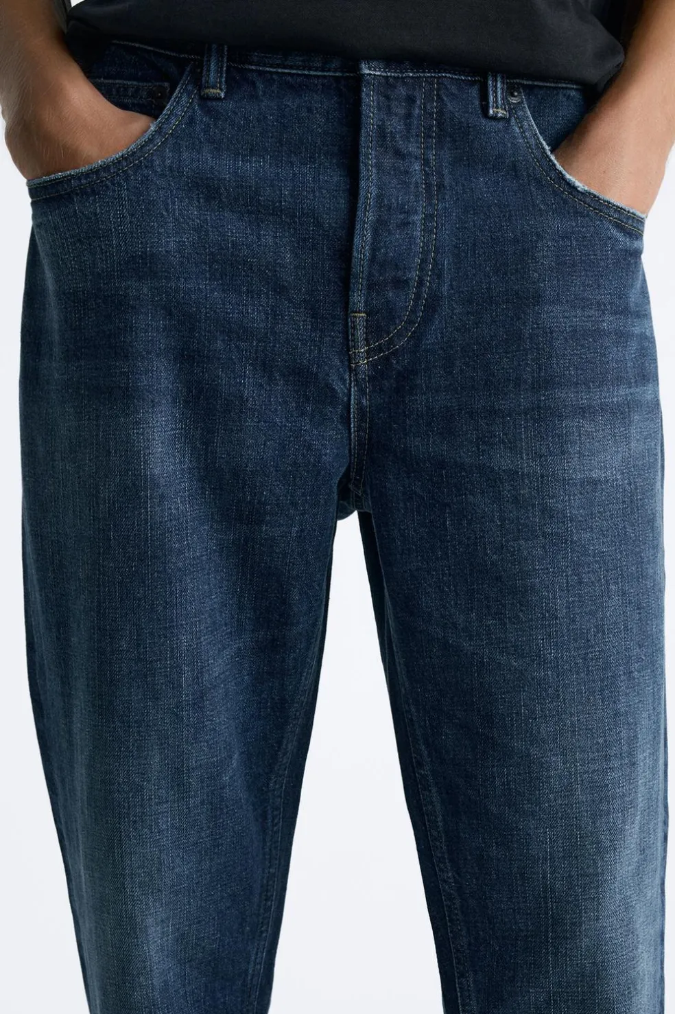 ZARA Calças De Ganga^JEANS SLIM CROPPED FIT Azul