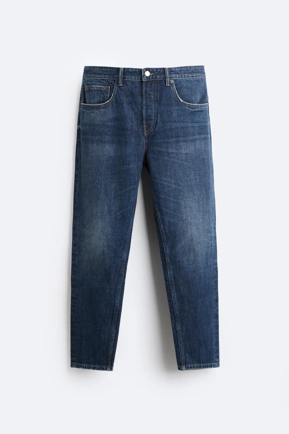 ZARA Calças De Ganga^JEANS SLIM CROPPED FIT Azul