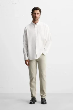 ZARA Calças De Ganga^JEANS SLIM FIT Bege