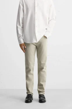 ZARA Calças De Ganga^JEANS SLIM FIT Bege