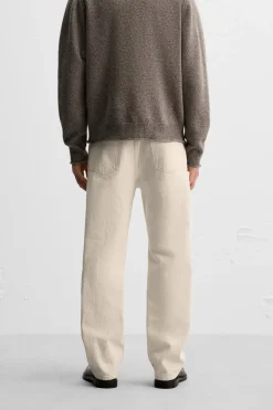ZARA Calças De Ganga^JEANS SLIM FIT Branco-marfim