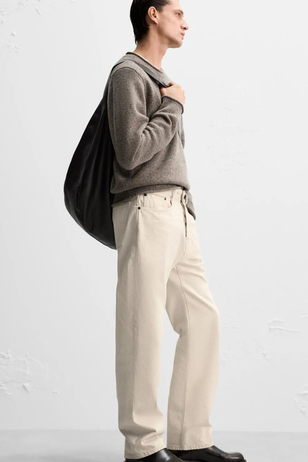 ZARA Calças De Ganga^JEANS SLIM FIT Branco-marfim