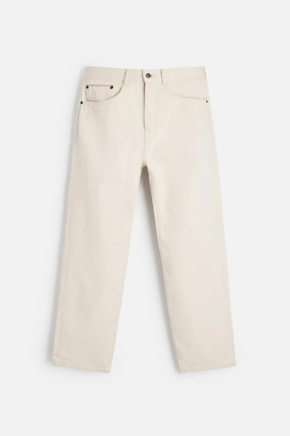 ZARA Calças De Ganga^JEANS SLIM FIT Branco-marfim