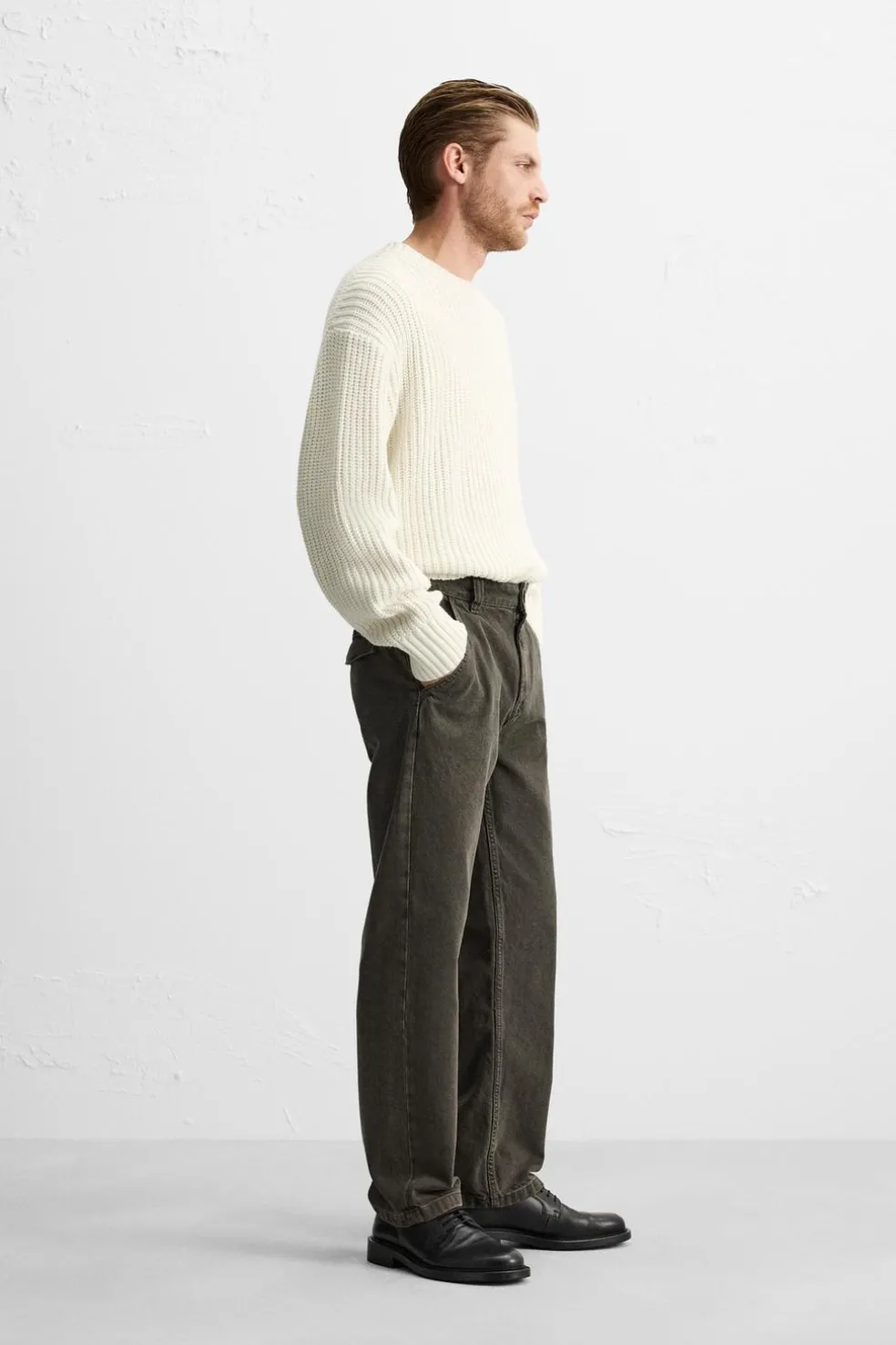 ZARA Calças De Ganga^JEANS SLIM FIT DE ALGODÃO - LIOCEL Castanho