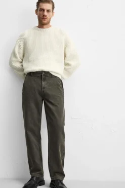 ZARA Calças De Ganga^JEANS SLIM FIT DE ALGODÃO - LIOCEL Castanho
