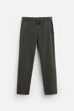 ZARA Calças De Ganga^JEANS SLIM FIT DE ALGODÃO - LIOCEL Castanho