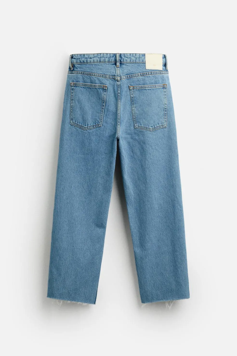 ZARA Calças De Ganga^JEANS STRAIGHT CROPPED FIT Azul-claro
