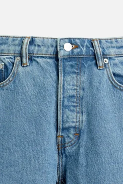 ZARA Calças De Ganga^JEANS STRAIGHT CROPPED FIT Azul-claro