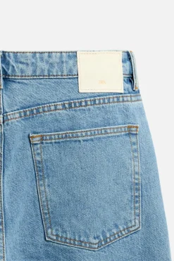 ZARA Calças De Ganga^JEANS STRAIGHT CROPPED FIT Azul-claro