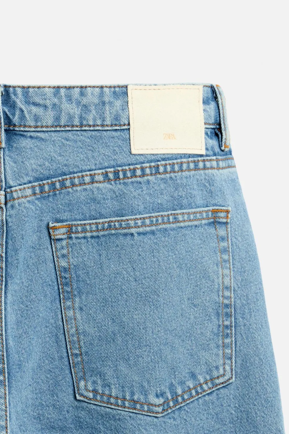 ZARA Calças De Ganga^JEANS STRAIGHT CROPPED FIT Azul-claro