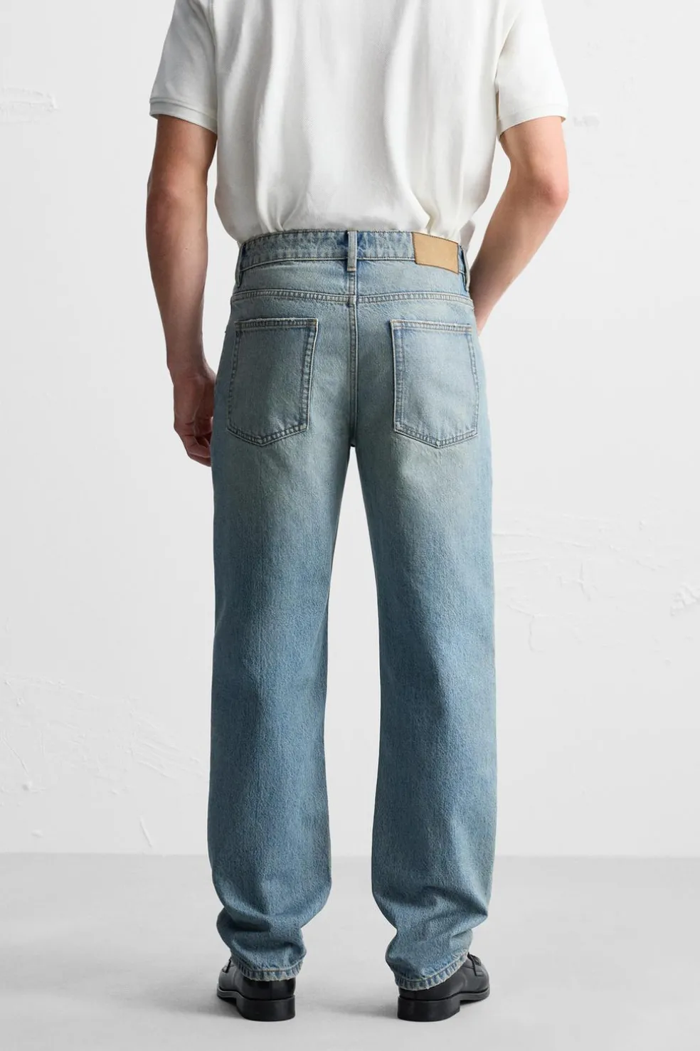 ZARA Calças De Ganga^JEANS STRAIGHT FIT Azul