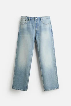 ZARA Calças De Ganga^JEANS STRAIGHT FIT Azul
