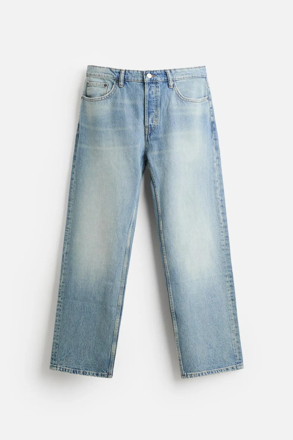 ZARA Calças De Ganga^JEANS STRAIGHT FIT Azul
