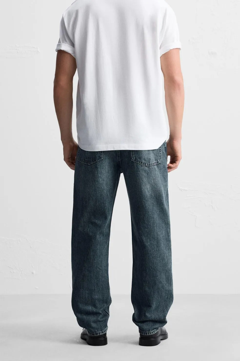 ZARA Calças De Ganga^JEANS STRAIGHT FIT Azul