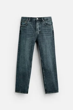 ZARA Calças De Ganga^JEANS STRAIGHT FIT Azul