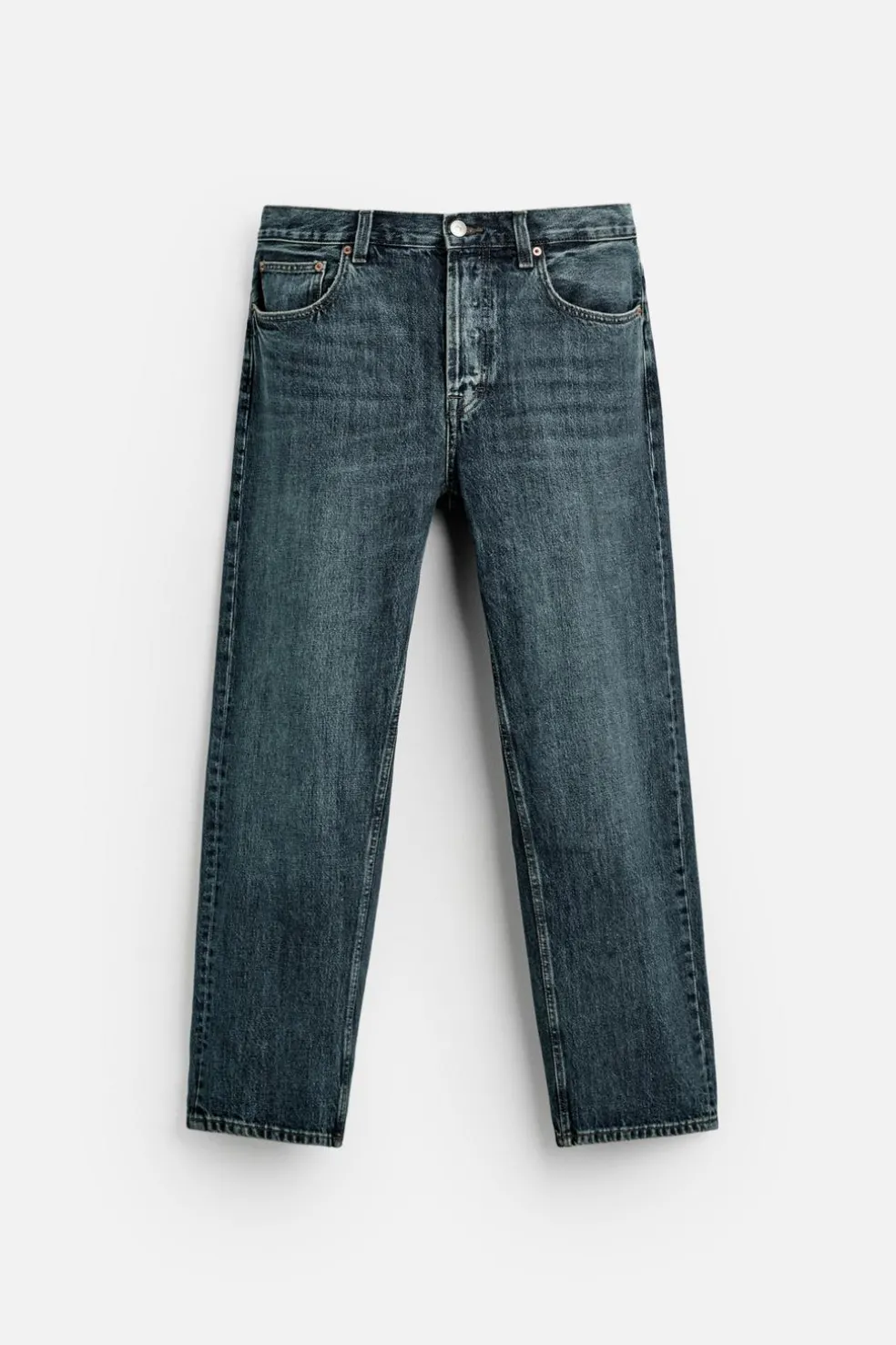 ZARA Calças De Ganga^JEANS STRAIGHT FIT Azul