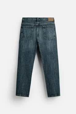 ZARA Calças De Ganga^JEANS STRAIGHT FIT Azul