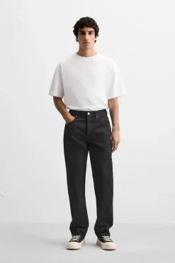 ZARA Calças De Ganga^JEANS STRAIGHT FIT Preto