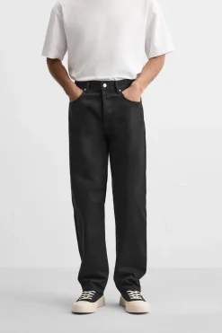 ZARA Calças De Ganga^JEANS STRAIGHT FIT Preto