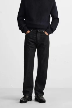 ZARA Calças De Ganga^JEANS STRAIGHT FIT Preto