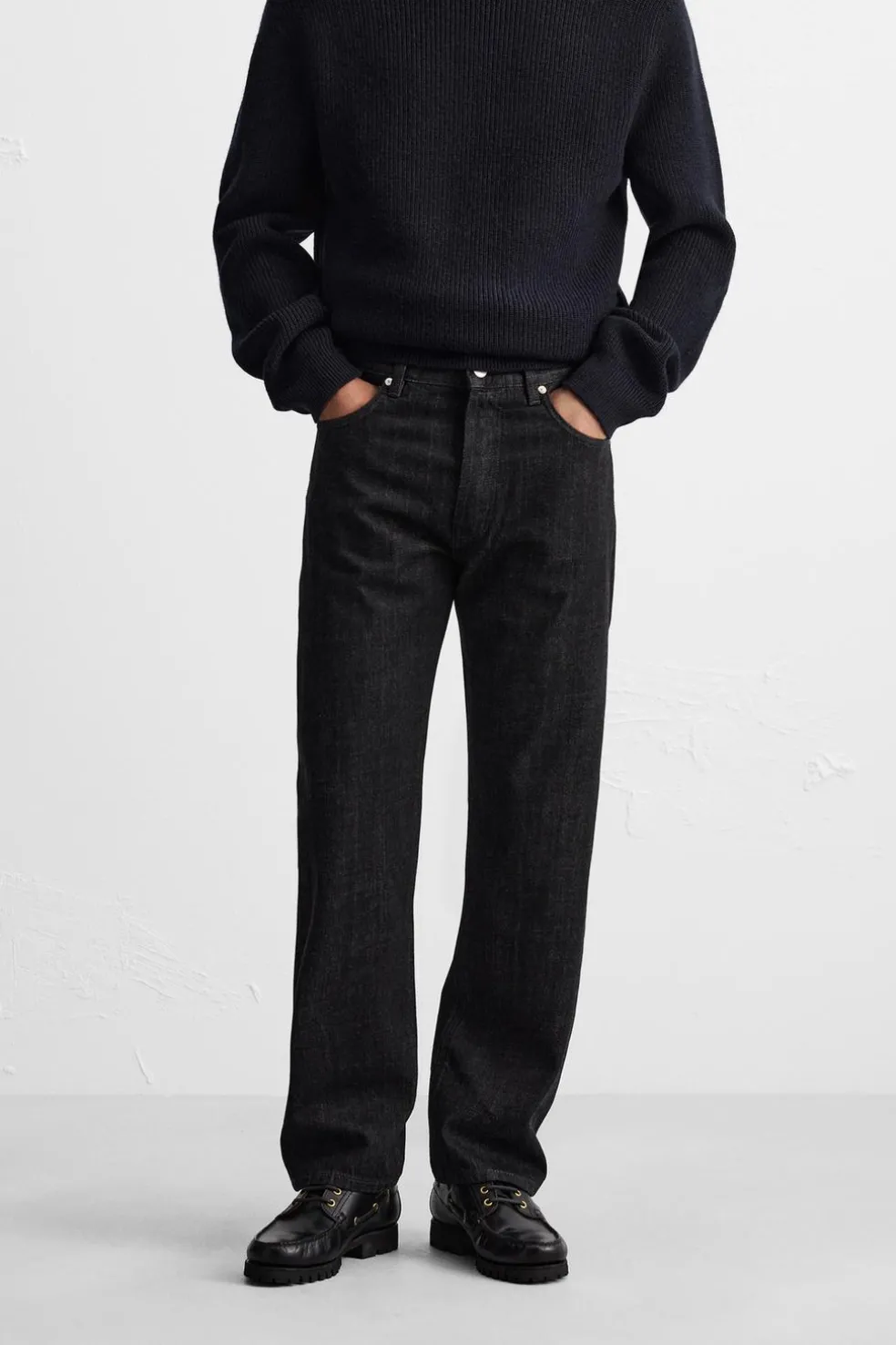 ZARA Calças De Ganga^JEANS STRAIGHT FIT Preto