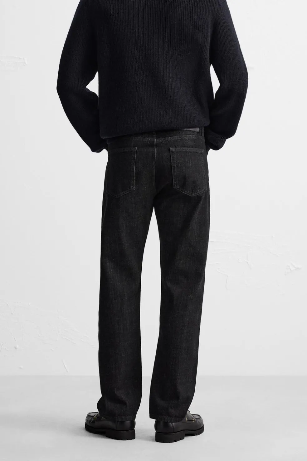 ZARA Calças De Ganga^JEANS STRAIGHT FIT Preto