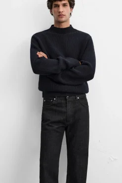 ZARA Calças De Ganga^JEANS STRAIGHT FIT Preto