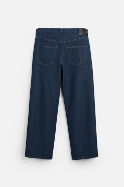 ZARA Calças De Ganga^JEANS STRAIGHT FIT COM PREGAS Azul