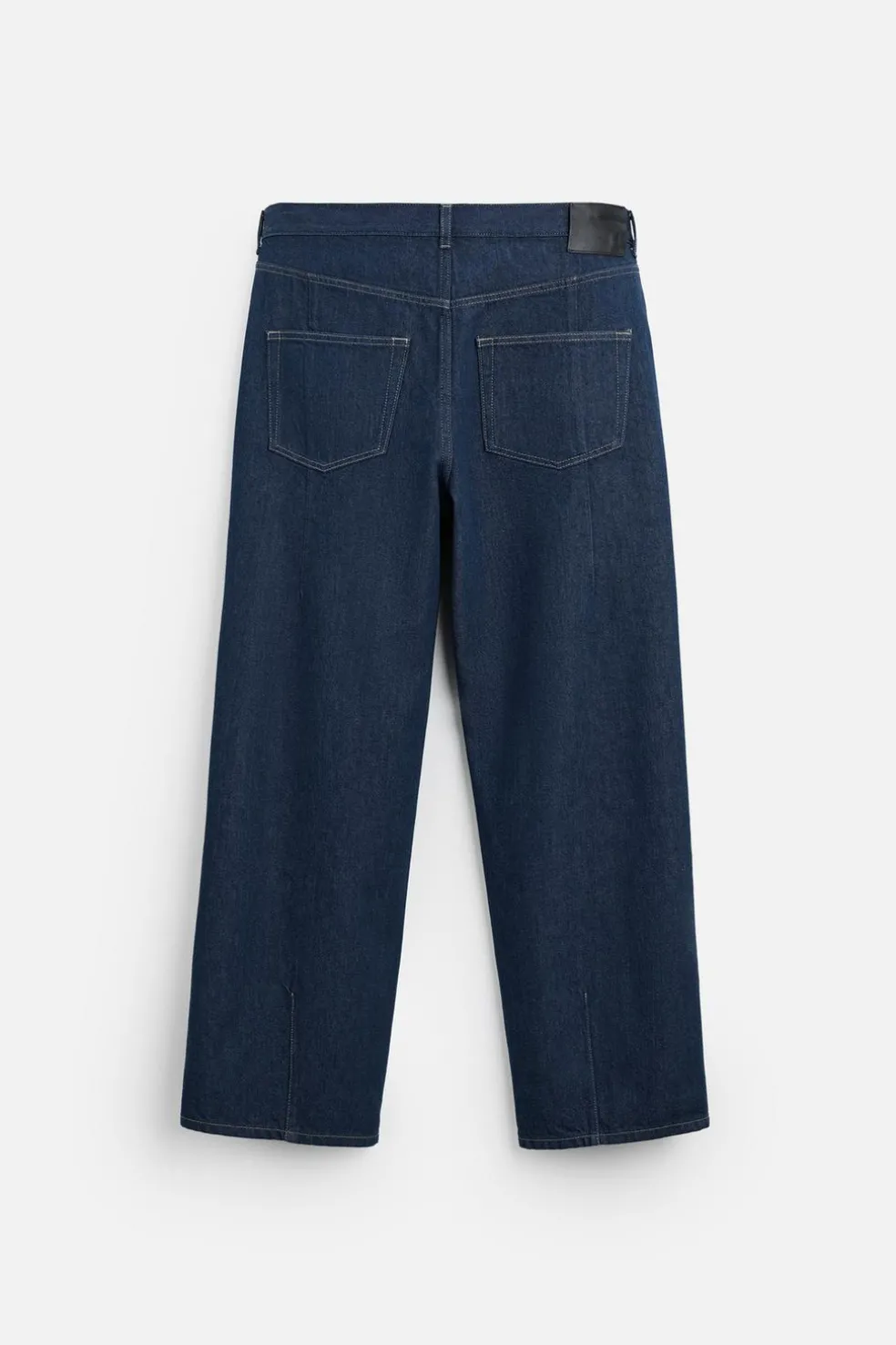 ZARA Calças De Ganga^JEANS STRAIGHT FIT COM PREGAS Azul