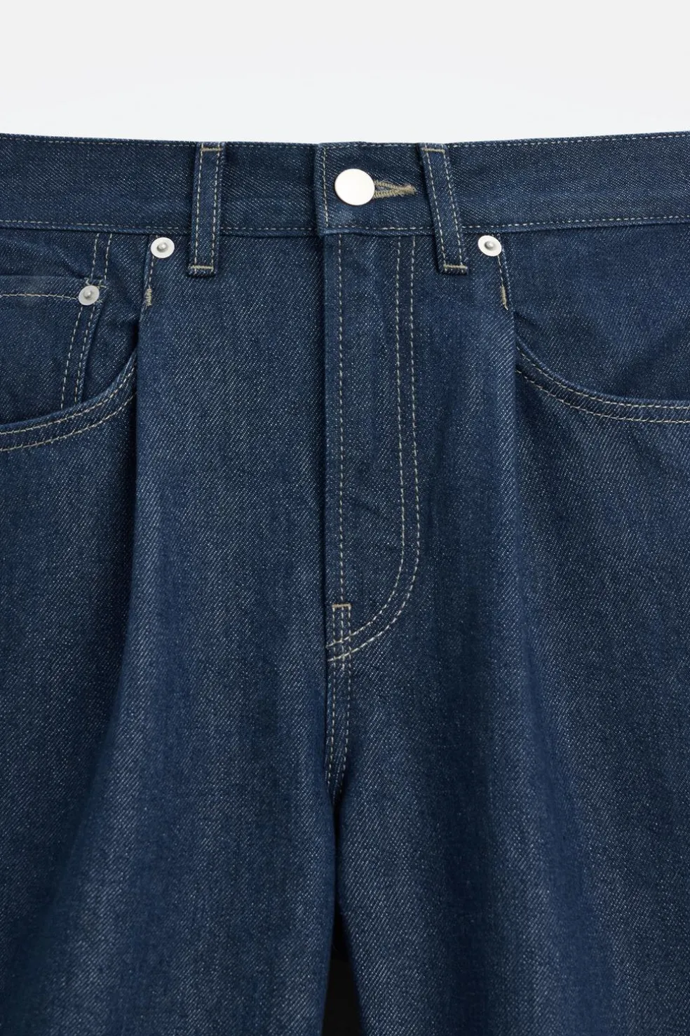 ZARA Calças De Ganga^JEANS STRAIGHT FIT COM PREGAS Azul