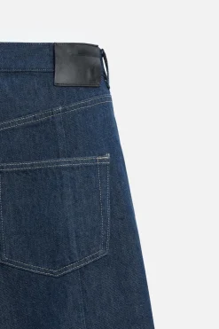 ZARA Calças De Ganga^JEANS STRAIGHT FIT COM PREGAS Azul