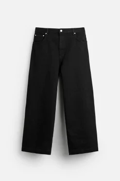 ZARA Calças De Ganga^JEANS WIDE FIT Preto