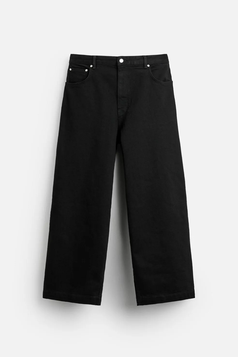 ZARA Calças De Ganga^JEANS WIDE FIT Preto