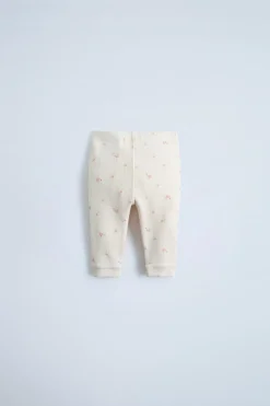 LEGGINGS COM NERVURAS E FLORES-ZARA Cheap