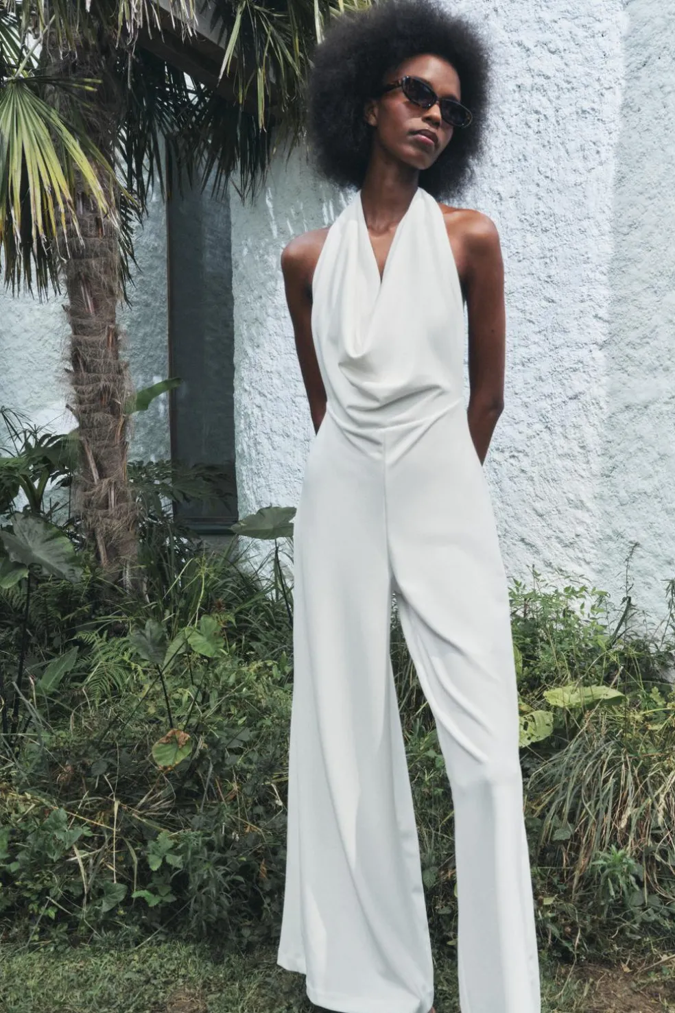 ZARA Vestidos^MACACÃO COMPRIDO CREPE Branco