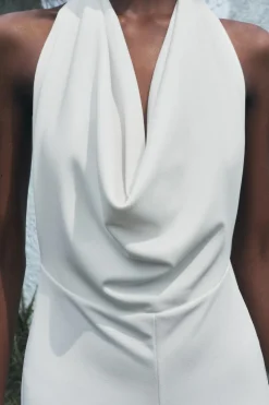 ZARA Vestidos^MACACÃO COMPRIDO CREPE Branco