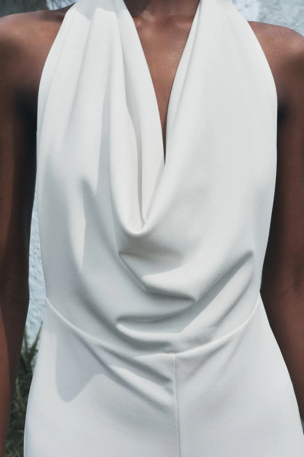 ZARA Vestidos^MACACÃO COMPRIDO CREPE Branco
