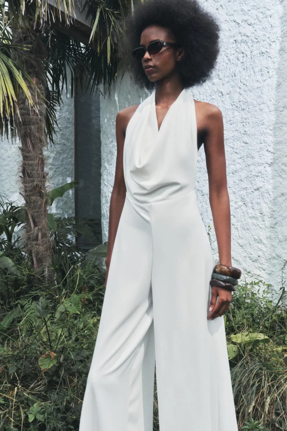 ZARA Vestidos^MACACÃO COMPRIDO CREPE Branco