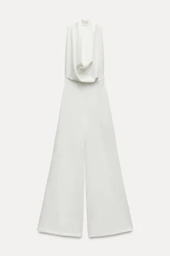 ZARA Vestidos^MACACÃO COMPRIDO CREPE Branco