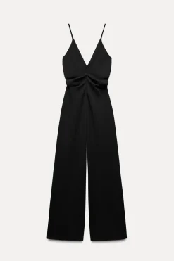 ZARA Vestidos^MACACÃO COMPRIDO CREPE Preto