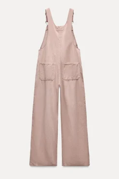 ZARA Vestidos^MACACÃO COMPRIDO DE BOMBAZINA Rosa