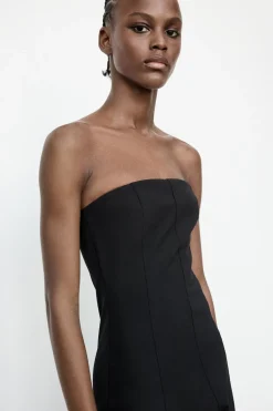ZARA Vestidos^MACACÃO COMPRIDO DECOTE CAICAI Preto