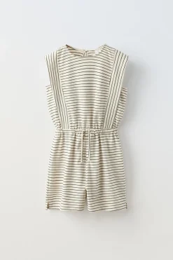 MACACÃO CURTO ÀS RISCAS-ZARA Flash Sale