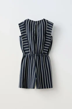 MACACÃO CURTO ÀS RISCAS-ZARA Fashion